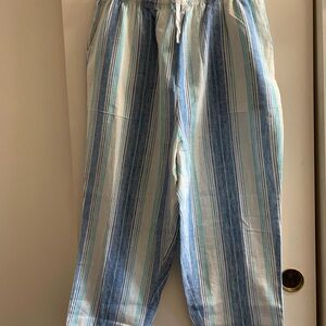 Blair Women's Striped Joggers in Blue and White